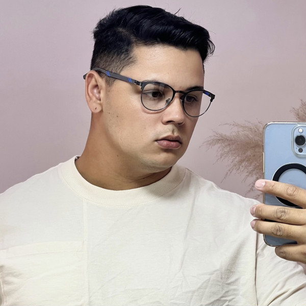 Armação de Óculos R2221 Redondo Grafite e Azul